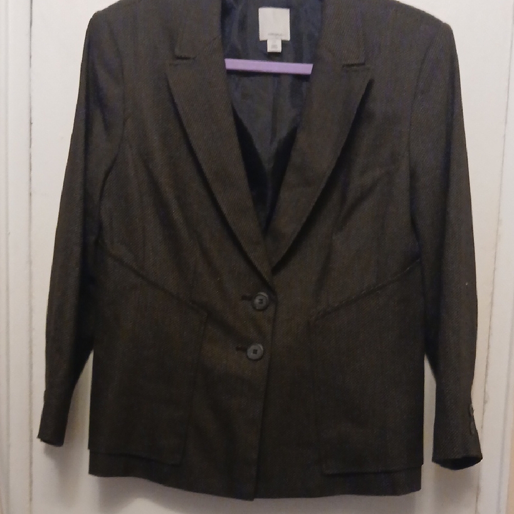 Petite -12P - Women's Black Textured Blazer